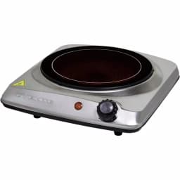 Ovente 1000W Single Hot Plate Electric Infrared Glass Cooktop Burner, 7 in., Silver thumbnail 1