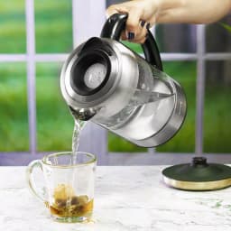 Ovente KG612S 1.7L Glass Electric Kettle, 1500W Silver Stainless Steel with Blue LED Light thumbnail 9