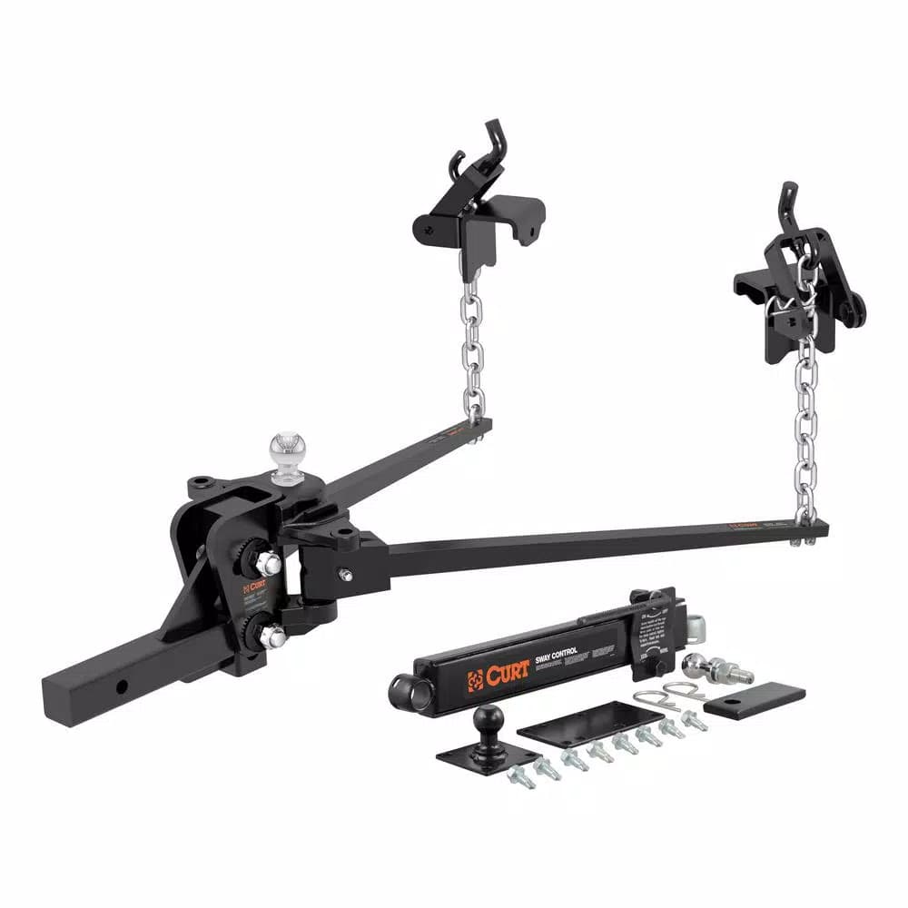 CURT Short Trunnion Bar Weight Distribution Hitch Kit (8K-10K lbs GTW, 28-3/8" Bars)