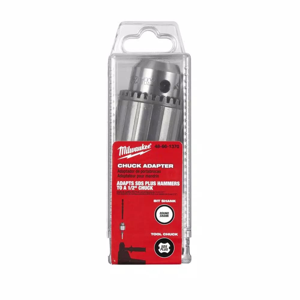Milwaukee SDS Plus to Chuck Adapter Kit for Straight Shank Twist Bits