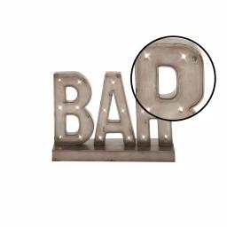LITTON LANE Gray Bar Marquee LED Lighted Sign - Industrial Gunmetal Gray Metal Tabletop Decor thumbnail 3