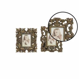 LITTON LANE Rustic Bronze Scrollwork Photo Frames, Set of 2, Classical Leaf & Flourish Design thumbnail 3