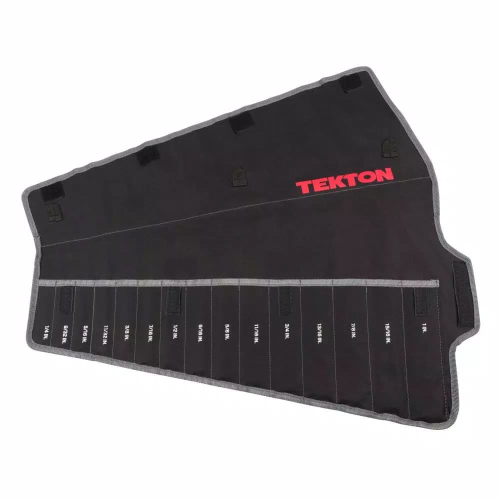 TEKTON 15-Tool Combination Wrench Roll-Up Pouch, 1/4 in. to 1 in.