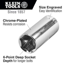 Klein Tools 20-Piece 3/8 in. Drive Socket Wrench Set with Metal Storage Case thumbnail 3