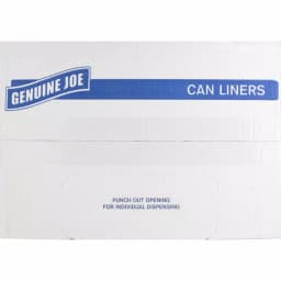 Genuine Joe 16 Gallon 2-Ply Black Trash Bag Liners, 0.6 Mil Low-Density Polyethylene, 500 Count thumbnail 2