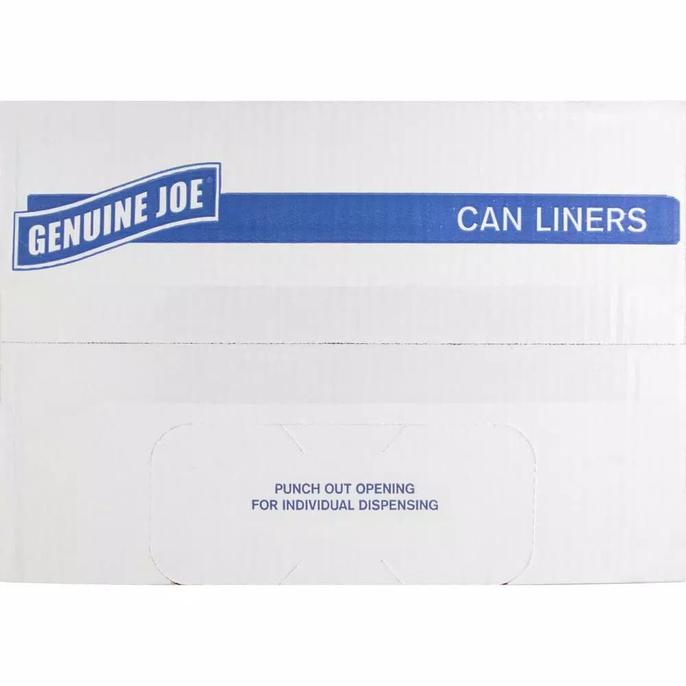 Genuine Joe 16 Gallon 2-Ply Black Trash Bag Liners, 0.6 Mil Low-Density Polyethylene, 500 Count