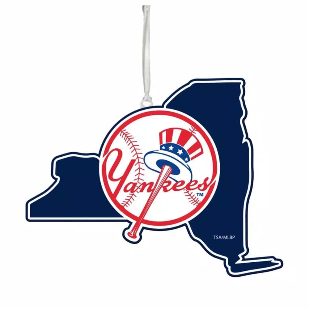 Team Sports America New York Yankees MLB Team State Shaped Wood Christmas Ornament