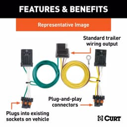 CURT Custom Vehicle-Trailer Wiring Harness for Ford E-150 E-250 E-350 Super Duty, 4-Way Flat, Quick T-Connector thumbnail 3