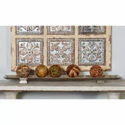 LITTON LANE 35" Silver Rectangular Aluminum Footed Serving Tray with Distressed Texture thumbnail 1