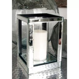 LITTON LANE 10 in. Silver Wood and Clear Glass Candle Holder, Modern Glam Candlestick thumbnail 6