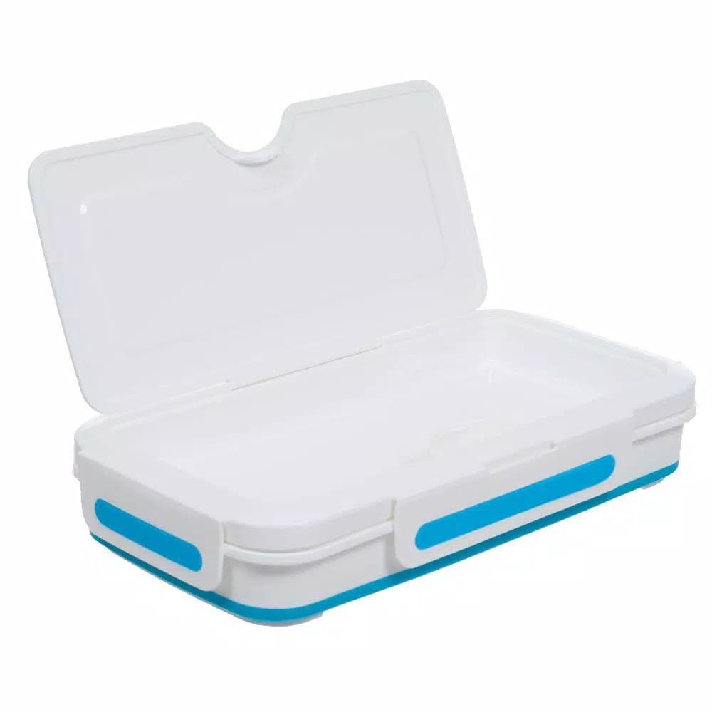 Classic Cuisine Rectangular Expandable Lunch Box with Dividers, Collapsible Food Storage