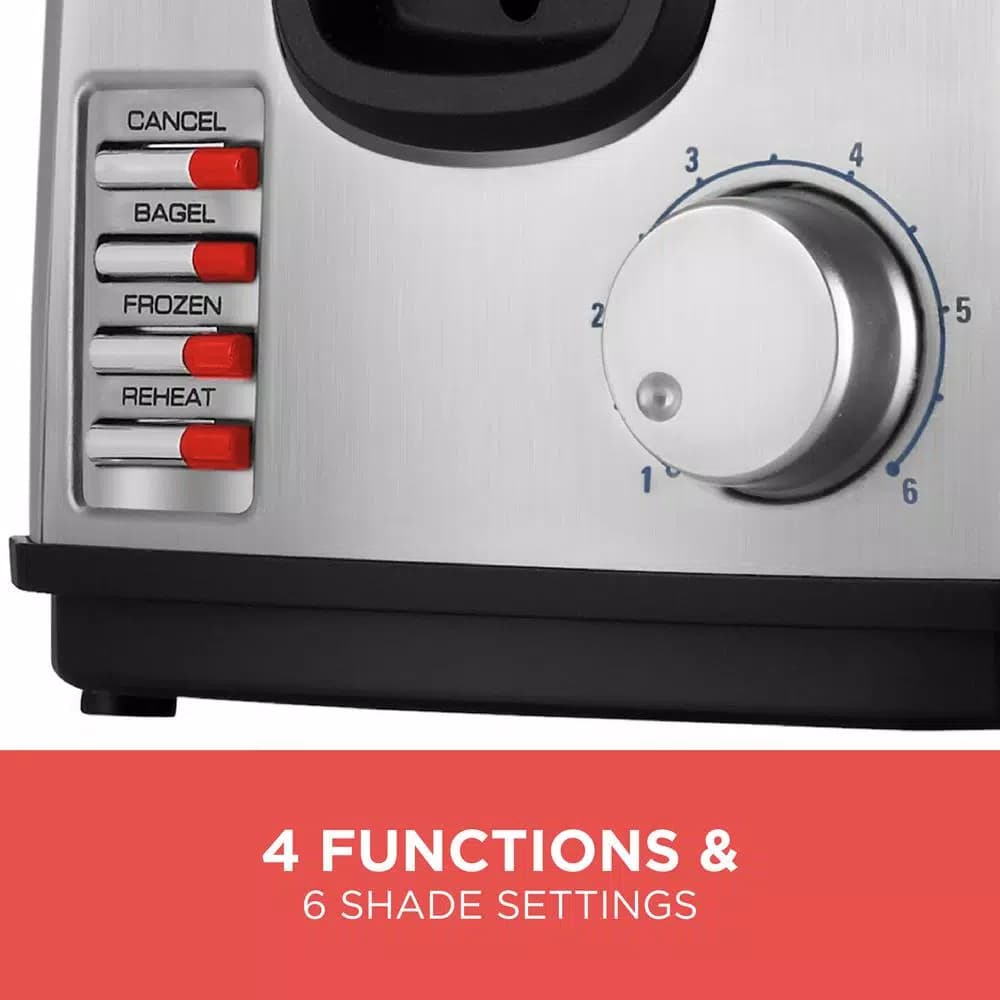 Black+Decker 2-Slice Stainless Steel Pop-Up Toaster with Browning Control