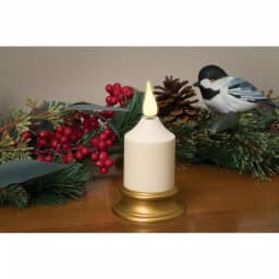 Xodus Innovations 4 in. Amber LED Votive Candle with Antique Brass Base, Battery Operated Flameless Candle thumbnail 3