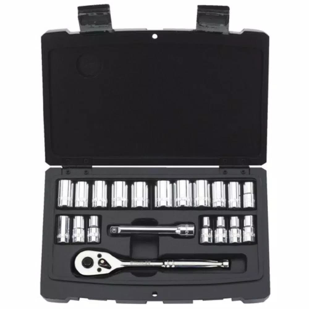 Stanley 20-Piece 1/4 in. Drive SAE & Metric Ratchet and Socket Set