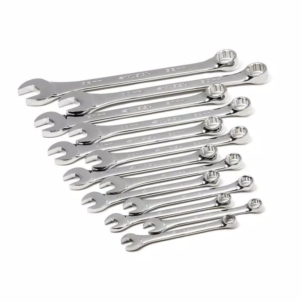 Husky 41-Piece Metric and SAE Combination Wrench Set, Extra-Large Industrial Sizes