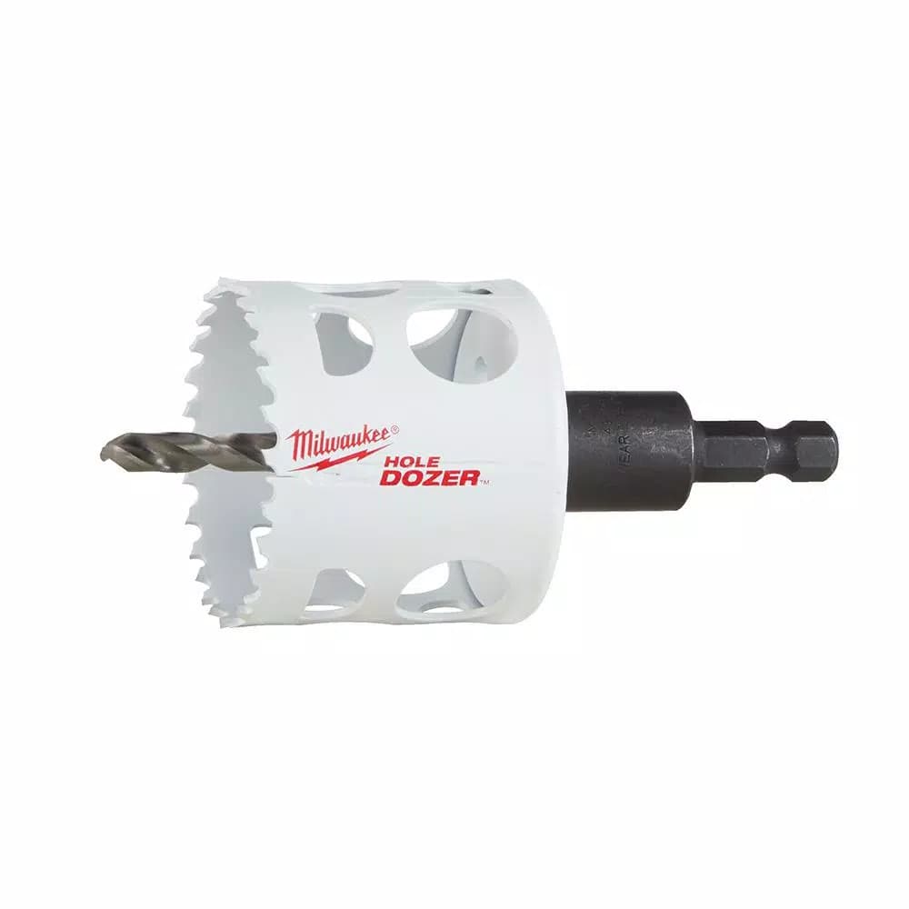 Milwaukee 2-1/8 in. Hole Dozer Bi-Metal Hole Saw with 3/8 in. Arbor & Pilot Bit