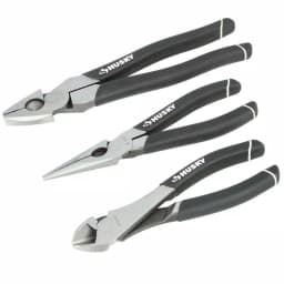 Husky 3-Piece High-Leverage Pliers Set - Diagonal, Long Nose, and Linesman Pliers thumbnail 9