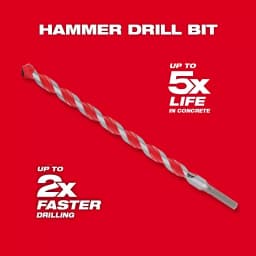 Milwaukee 1 in. x 12 in. Carbide Hammer Drill Bit for Concrete, Brick, and Block thumbnail 4