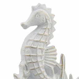 Stonebriar Collection Stonebriar White and Gold Cast Iron Seahorse Door Stopper & Nautical Decor thumbnail 3