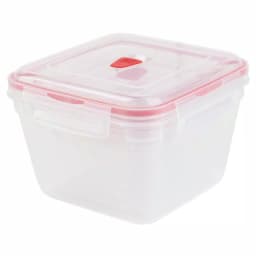 Unbranded 10-Piece Locking Square Plastic Food Storage Container Set with Steam-Vented Lids, Red thumbnail 5