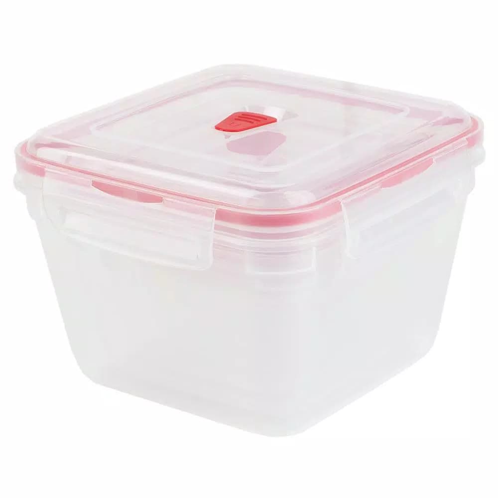 Unbranded 10-Piece Locking Square Plastic Food Storage Container Set with Steam-Vented Lids, Red