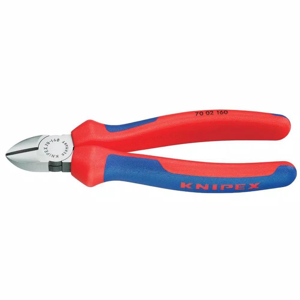 Knipex 6-1/4 in. Diagonal Cutters, Forged Steel, 62 HRC Cutting Edge, Comfort Grip