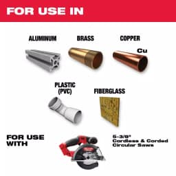 Milwaukee 5-3/8 in. 50T Carbide Aluminum and Metal Cutting Circular Saw Blade thumbnail 2
