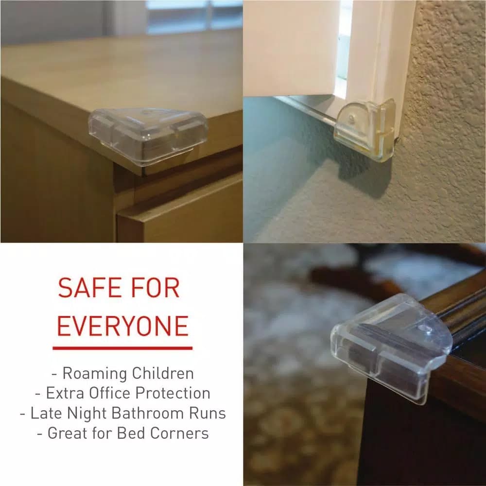 SecurityMan CORNERSTOP Baby Proofing Safety Corner Guards, 12-Pack Clear Edge Protectors
