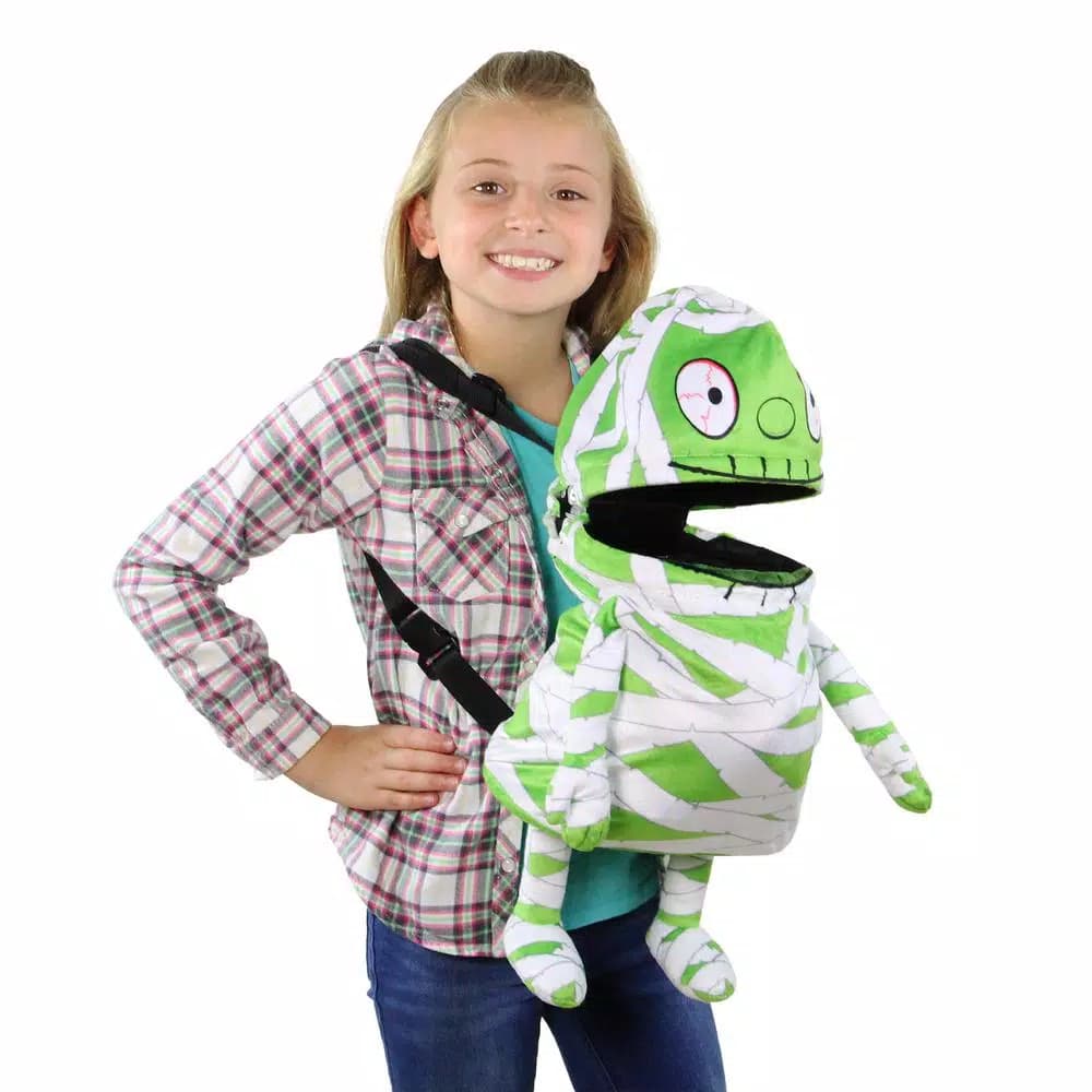 Northlight 20 in. Animated Musical Mummy Halloween Trick or Treat Bag - Plush Candy Backpack