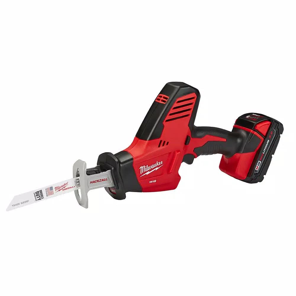 Milwaukee M18 18V Lithium-Ion Cordless Hackzall Reciprocating Saw Kit with 1.5Ah Battery, Charger and Tool Bag