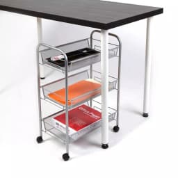 Mind Reader 3-Tier Rolling Silver Metal Mesh Storage Cart with 360° Casters thumbnail 4