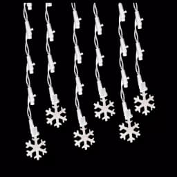 Brite Star 60-Light Pure White LED Icicle Light Set with Snowflake (Set of 2) thumbnail 1