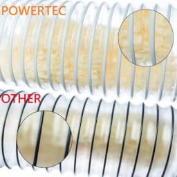 POWERTEC 4 in. x 50 ft. Flexible PVC Dust Collection Hose, Clear with Steel Wire Reinforcement thumbnail 5