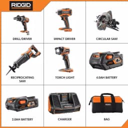RIDGID 18V Brushless 5-Tool Cordless Combo Kit with (2) Lithium-Ion Batteries and Charger thumbnail 2