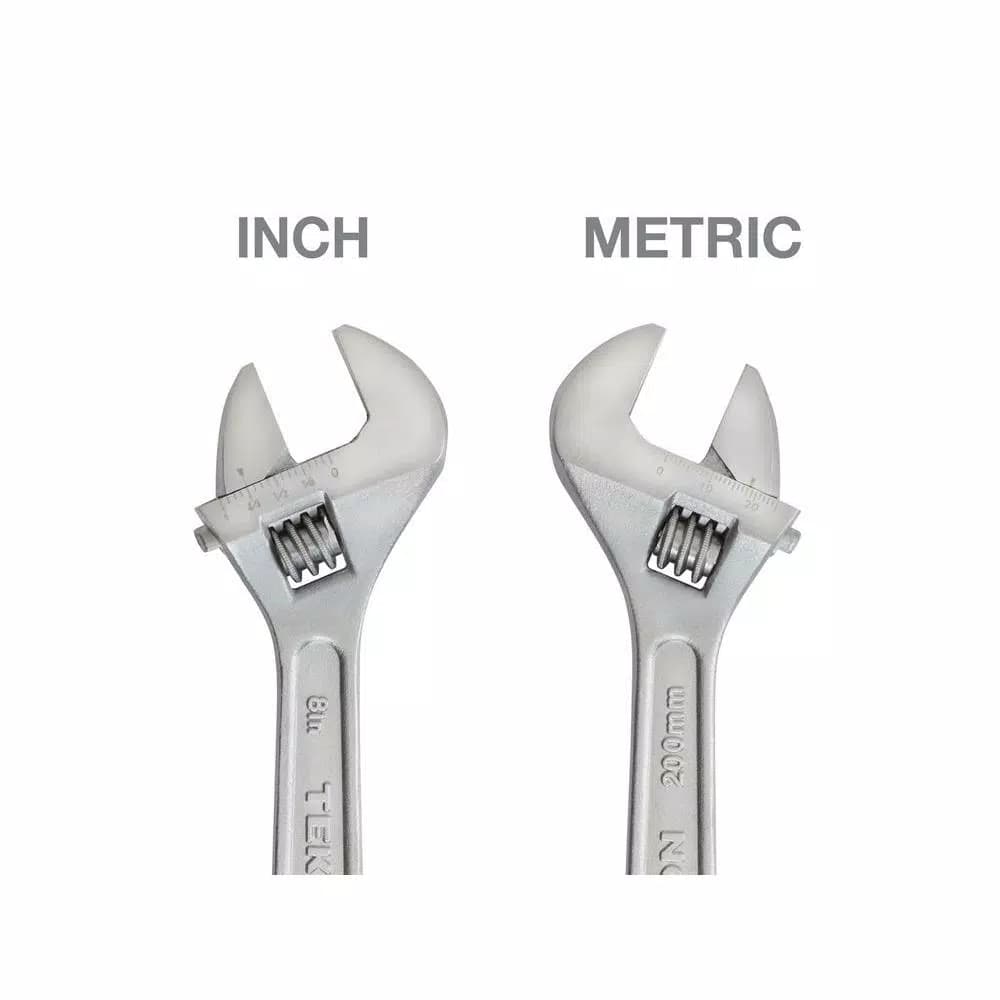 TEKTON 8 in. Adjustable Wrench with Satin Chrome Finish