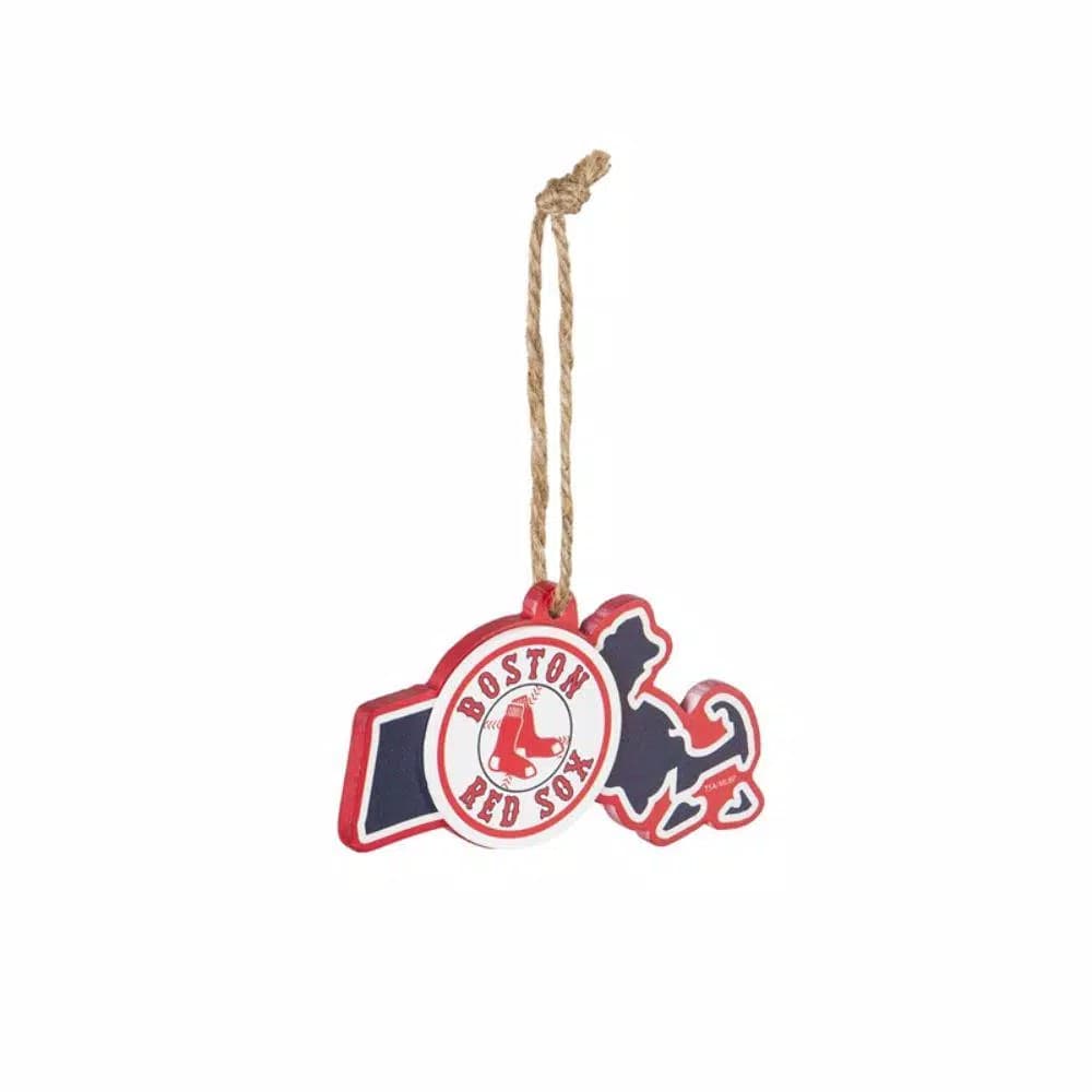Team Sports America Boston Red Sox MLB Team State Shaped Wooden Christmas Ornament