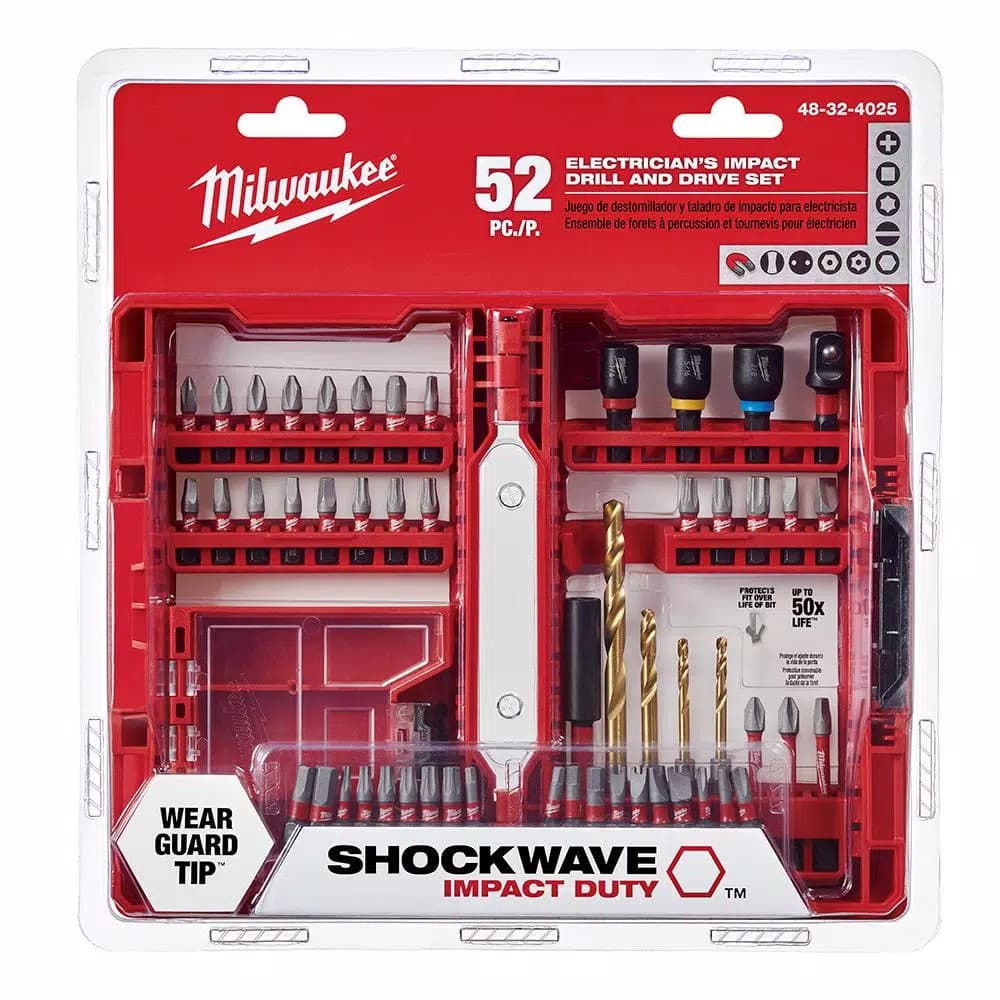 Milwaukee SHOCKWAVE 52-Piece Electrician's Drill and Drive Bit Set