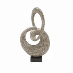 LITTON LANE Abstract Polystone Loop Sculpture with Mother of Pearl Capiz Shell Inlay thumbnail 1
