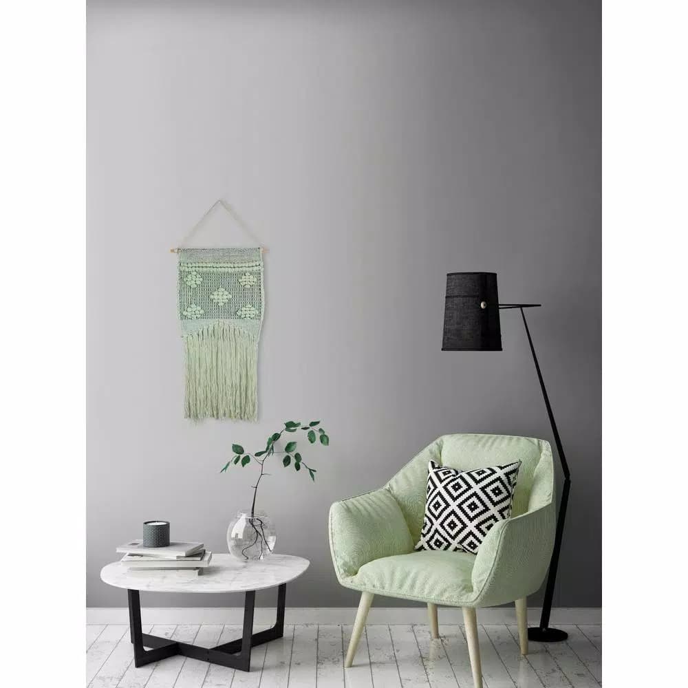 Unbranded Marmont Hill Light Green Macrame Wall Tapestry - Hand Woven Cotton Wall Hanging