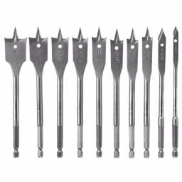Bosch 10-Piece High Speed Steel Spade Drill Bit Set with 1/4 in. Hex Shank thumbnail 1