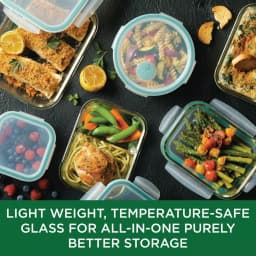 Lock & Lock Purely Better 32oz Divided Borosilicate Glass Food Storage Container, Rectangular thumbnail 2