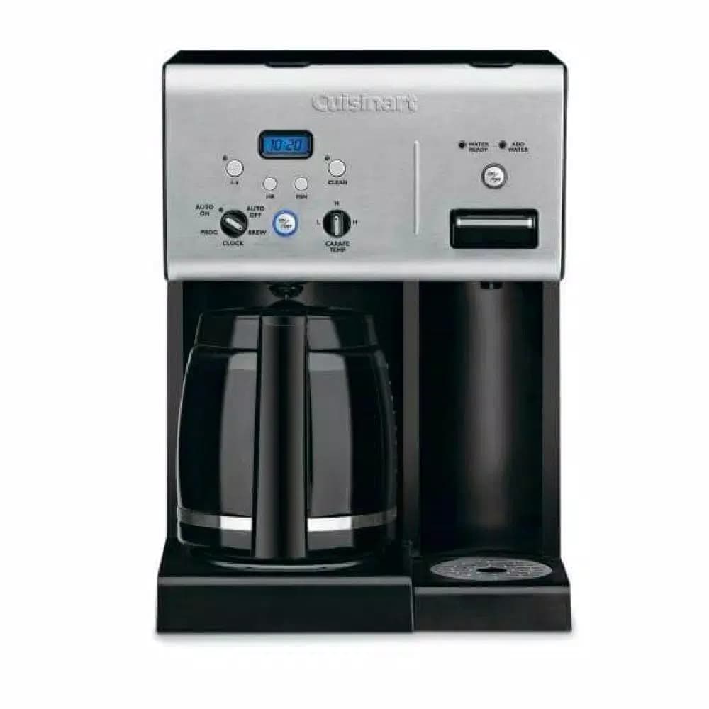 Cuisinart COFFEE PLUS 12-Cup Black Drip Coffee Maker with Programmable Timer and Hot Water System