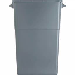 Genuine Joe 23 Gal. Slim Rectangular Space-Saving Trash Can, Gray thumbnail 1