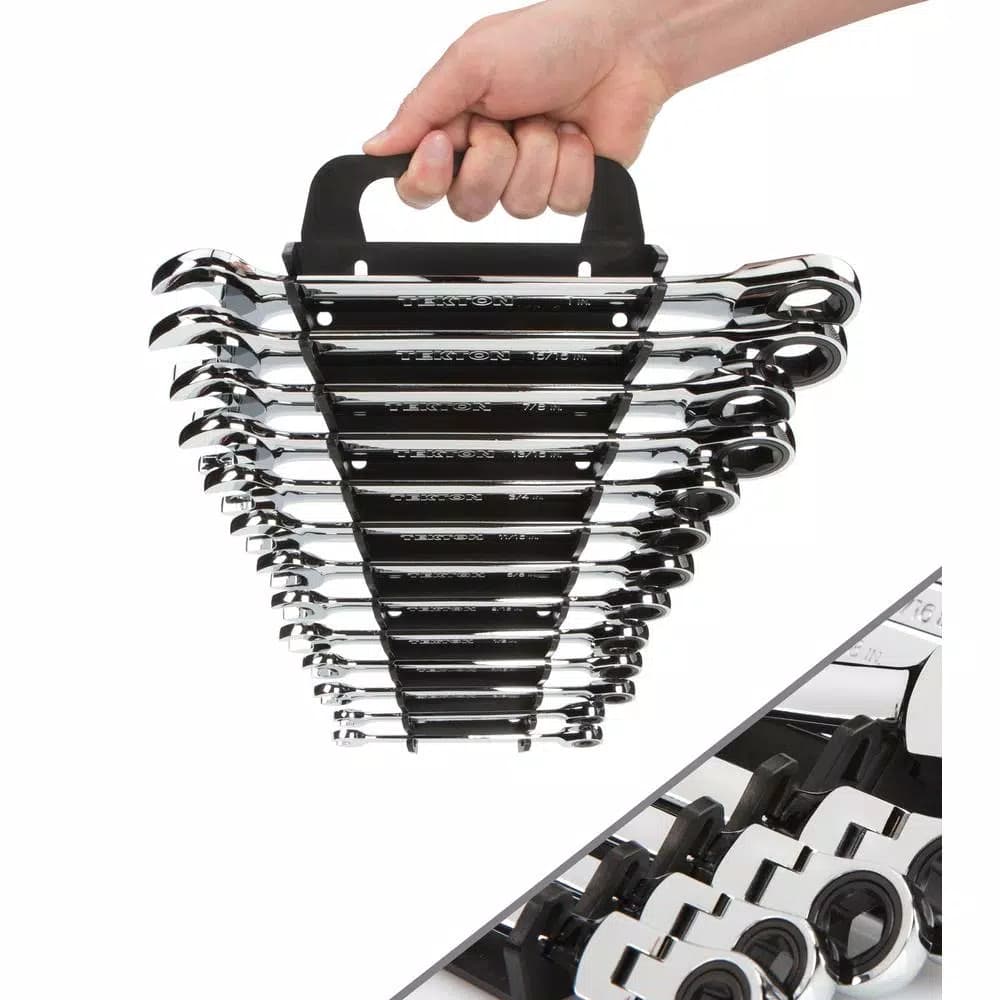 TEKTON 13-Piece Flex-Head Ratcheting Combination Wrench Set, 1/4 in. to 1 in.