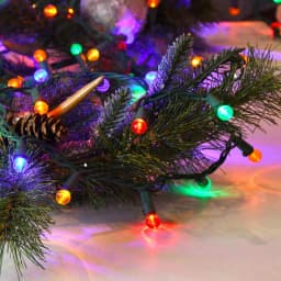 LUMABASE 70-Light Multi-Color LED Globe String Lights, Weather Resistant, 14.58 ft thumbnail 5