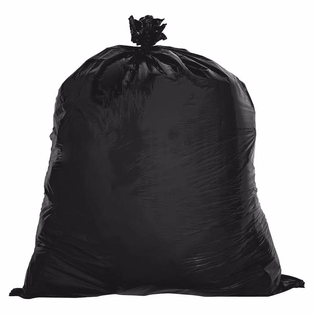 Genuine Joe 60 Gallon Heavy Duty 2-Ply Black Trash Bag Liners, 0.8 Mil, 100 Count