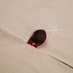 Glitzhome 48 in. Dachshund Embroidered Fabric Christmas Tree Skirt with Red Plaid Edge thumbnail 2