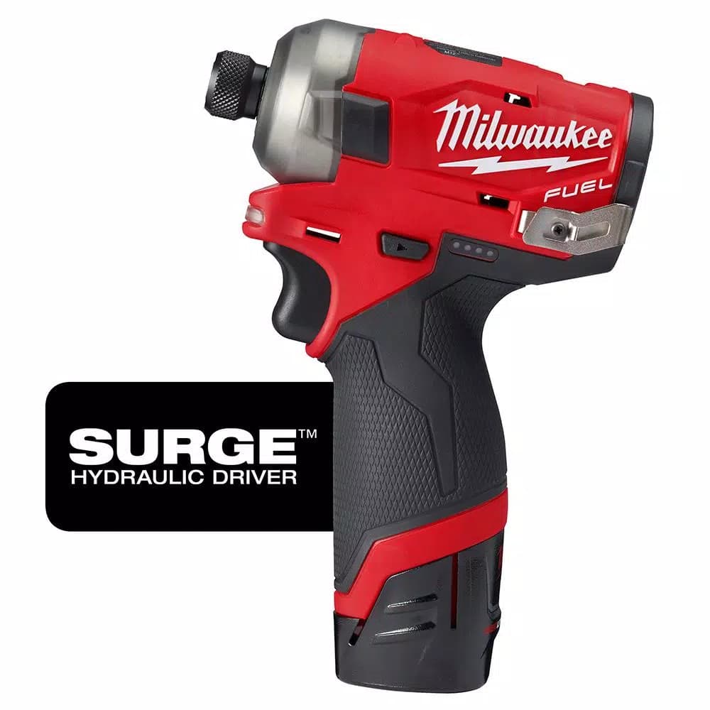 Milwaukee M12 FUEL 12V Brushless Cordless Surge Impact and Hammer Drill Combo Kit (2-Tool)