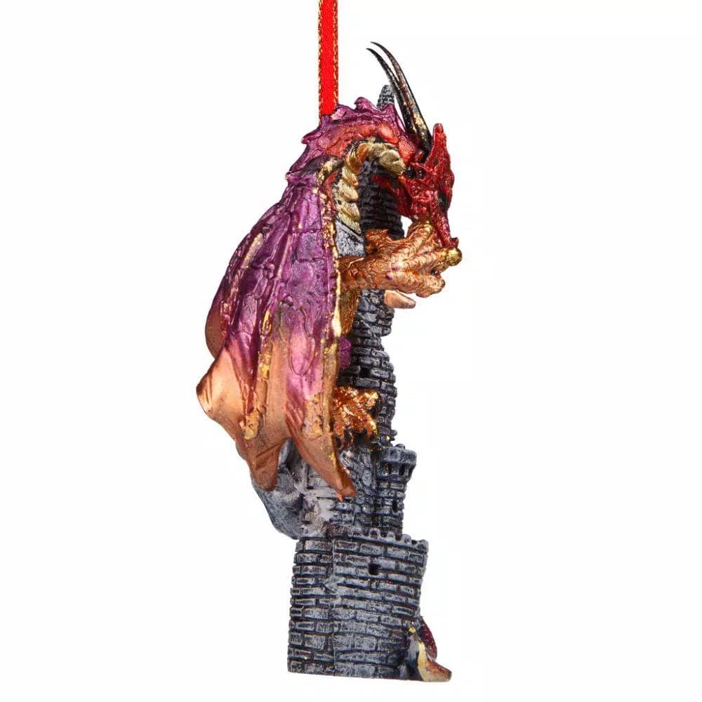 Design Toscano Zanzibar Gothic Dragon Holiday Ornament, 4.5 in. Hand-Painted Resin