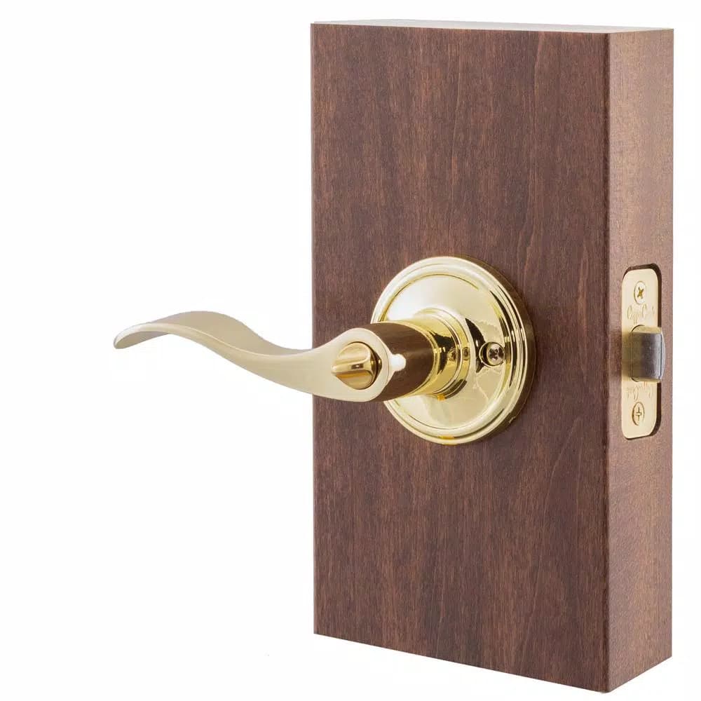 Copper Creek Waverlie Polished Brass Privacy Bed/Bath Door Lever